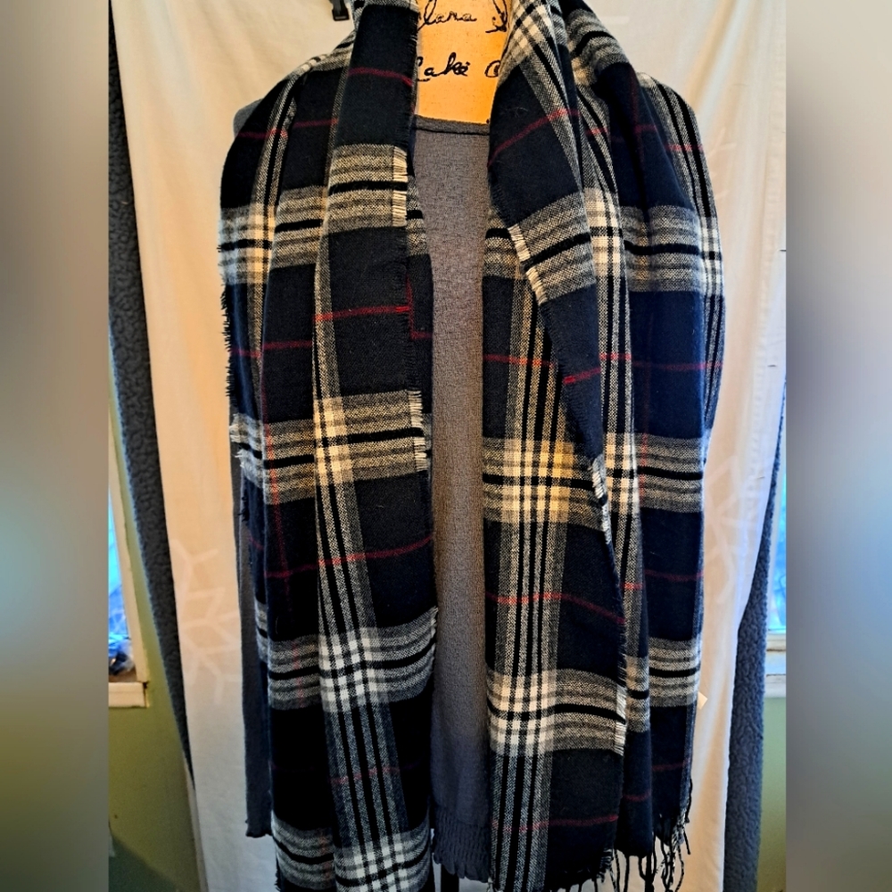 Plaid winter scarf/wrap